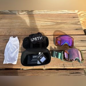 SMITH 4D MAG Alpine Green strap and Chromapop rose everyday lens